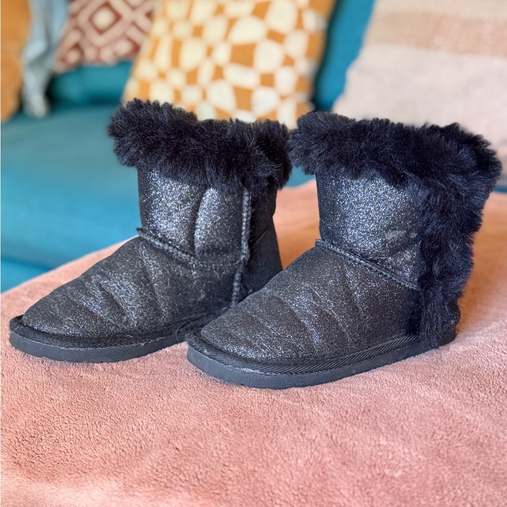 Sparkly Black Kids Boots